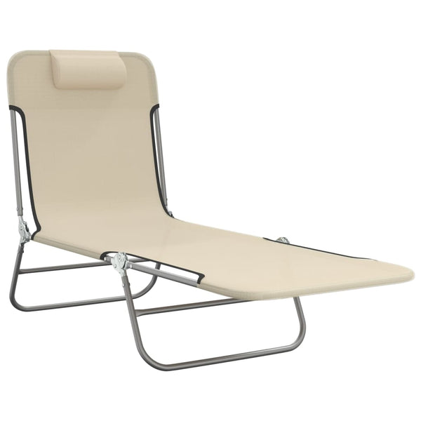 Klappbare Sonnenliegen 2er Set Creme