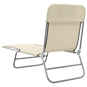 Klappbare Sonnenliegen 2er Set Creme