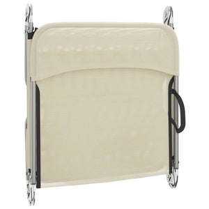 Klappbare Sonnenliegen 2er Set Creme