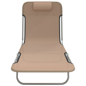 Klappbare Sonnenliegen 2er Set Taupe