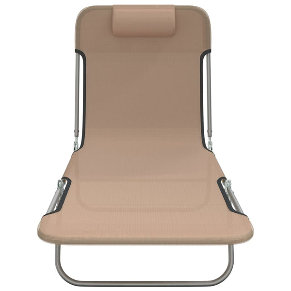 Klappbare Sonnenliegen 2er Set Taupe