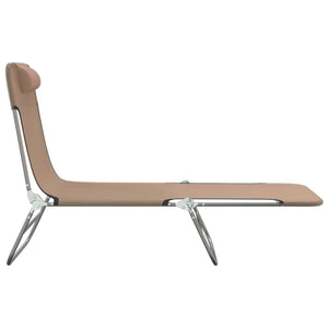 Klappbare Sonnenliegen 2er Set Taupe