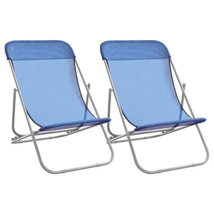 2er Set Strandstühle Blau Textilene