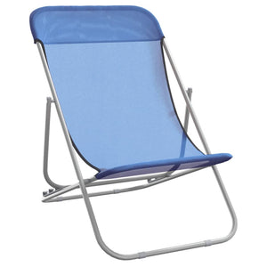 2er Set Strandstühle Blau Textilene