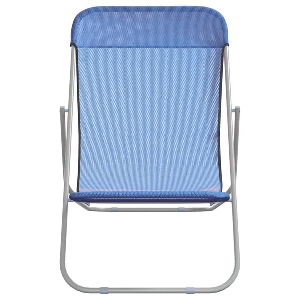 2er Set Strandstühle Blau Textilene