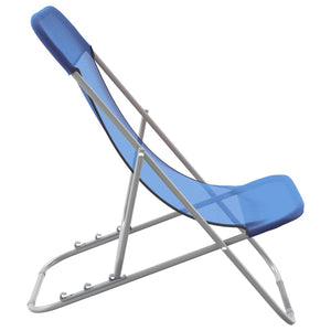 2er Set Strandstühle Blau Textilene