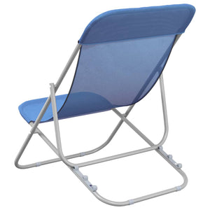 2er Set Strandstühle Blau Textilene