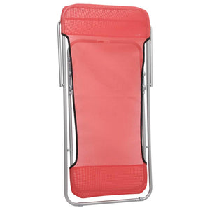 vidaXL Chaises de plage 2 pcs Rouge Textilène et acier laqué
