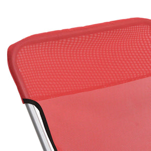vidaXL Chaises de plage 2 pcs Rouge Textilène et acier laqué