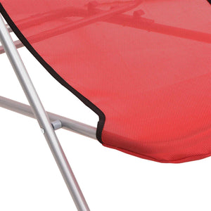 vidaXL Chaises de plage 2 pcs Rouge Textilène et acier laqué