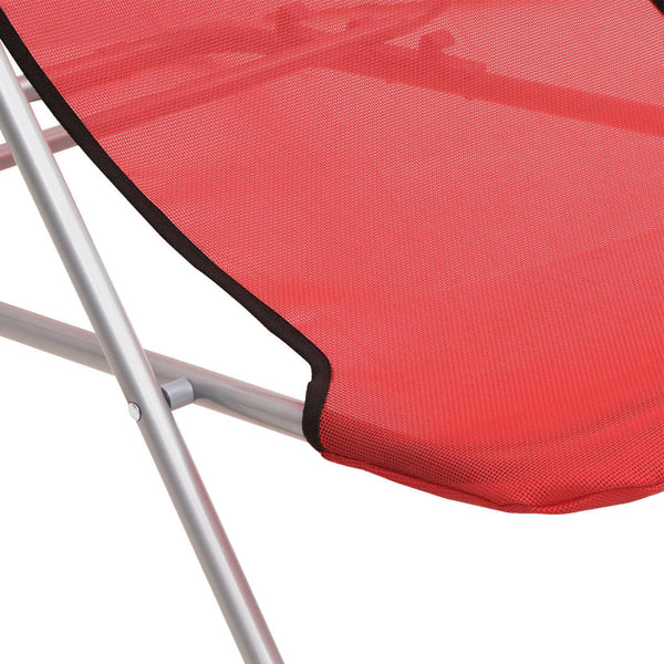 vidaXL Chaises de plage 2 pcs Rouge Textilène et acier laqué