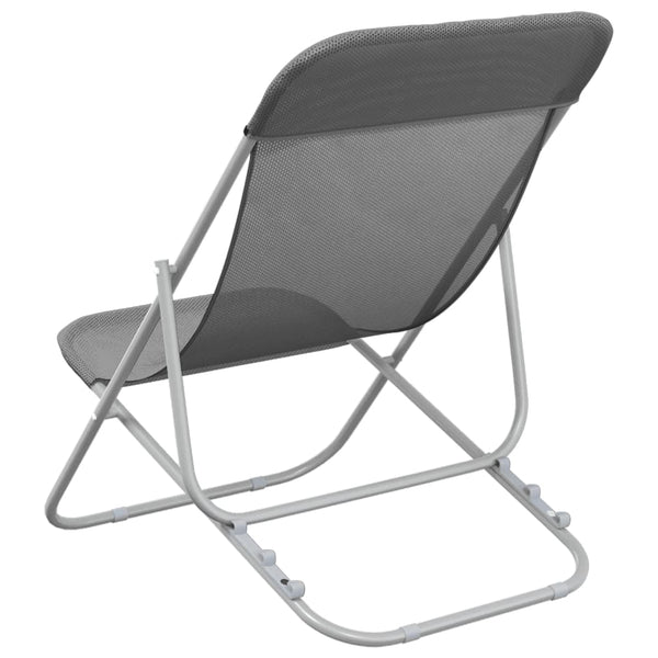 2er Set Strandstühle Grau Textilene Stahl