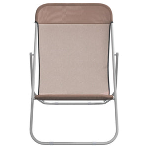 2er Set Strandstühle Braun Textilene