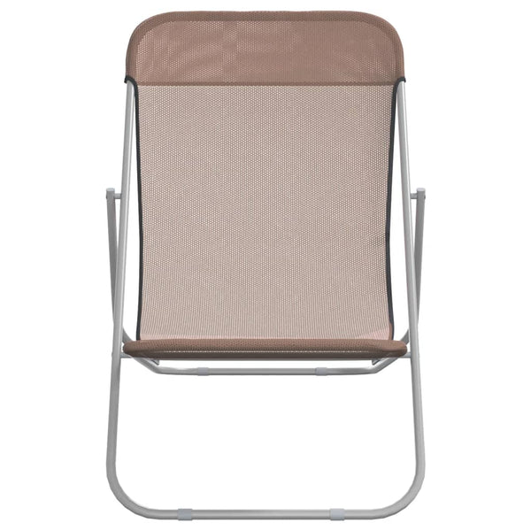 2er Set Strandstühle Braun Textilene
