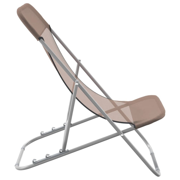 2er Set Strandstühle Braun Textilene