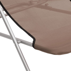 2er Set Strandstühle Braun Textilene