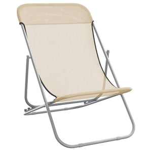 2er Set Strandstühle Creme Textilene