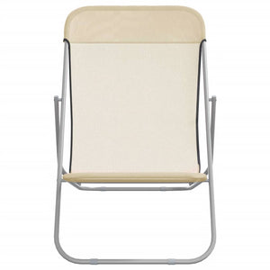 2er Set Strandstühle Creme Textilene