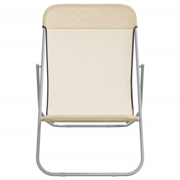 2er Set Strandstühle Creme Textilene