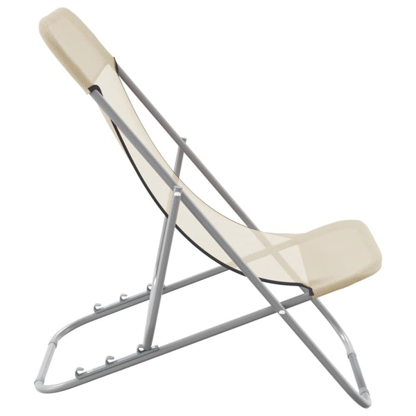 2er Set Strandstühle Creme Textilene