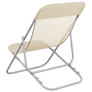 2er Set Strandstühle Creme Textilene