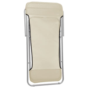 2er Set Strandstühle Creme Textilene