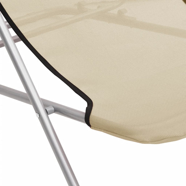2er Set Strandstühle Creme Textilene