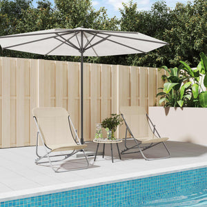 2er Set Strandstühle Creme Textilene