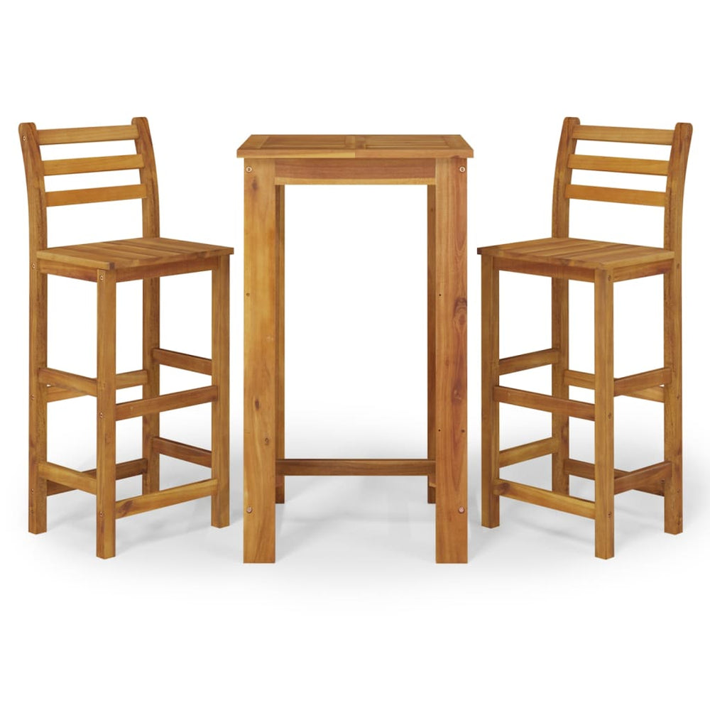 vidaXL 3-Piece Garden Bar Set Solid Acacia Wood
