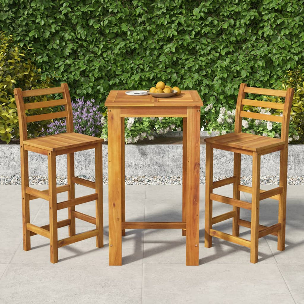 vidaXL 3-Piece Garden Bar Set Solid Acacia Wood