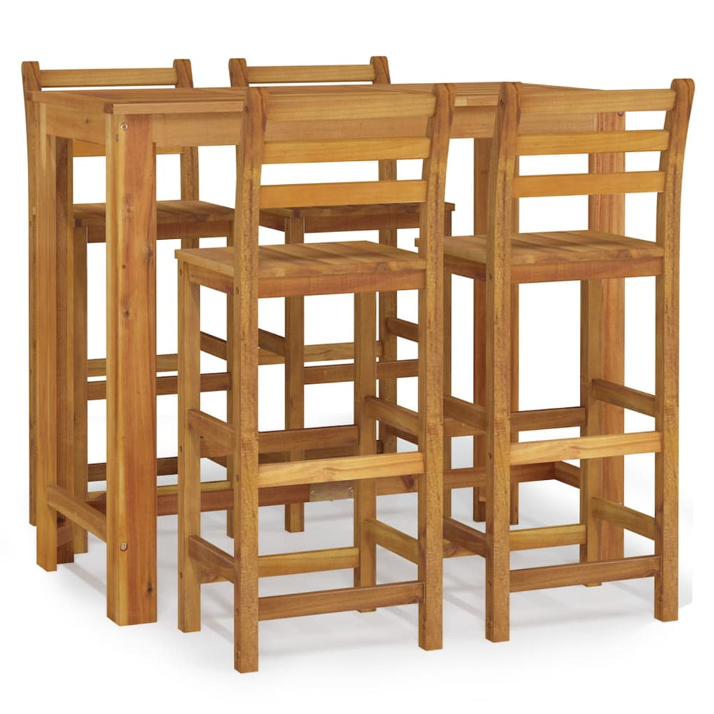 vidaXL 5-Piece Acacia Wood Garden Bar Set