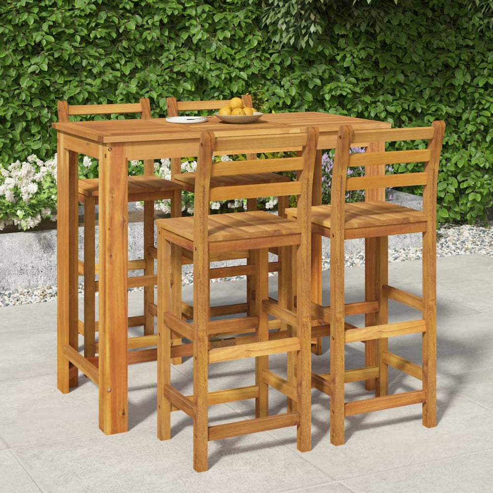 vidaXL 5-Piece Acacia Wood Garden Bar Set
