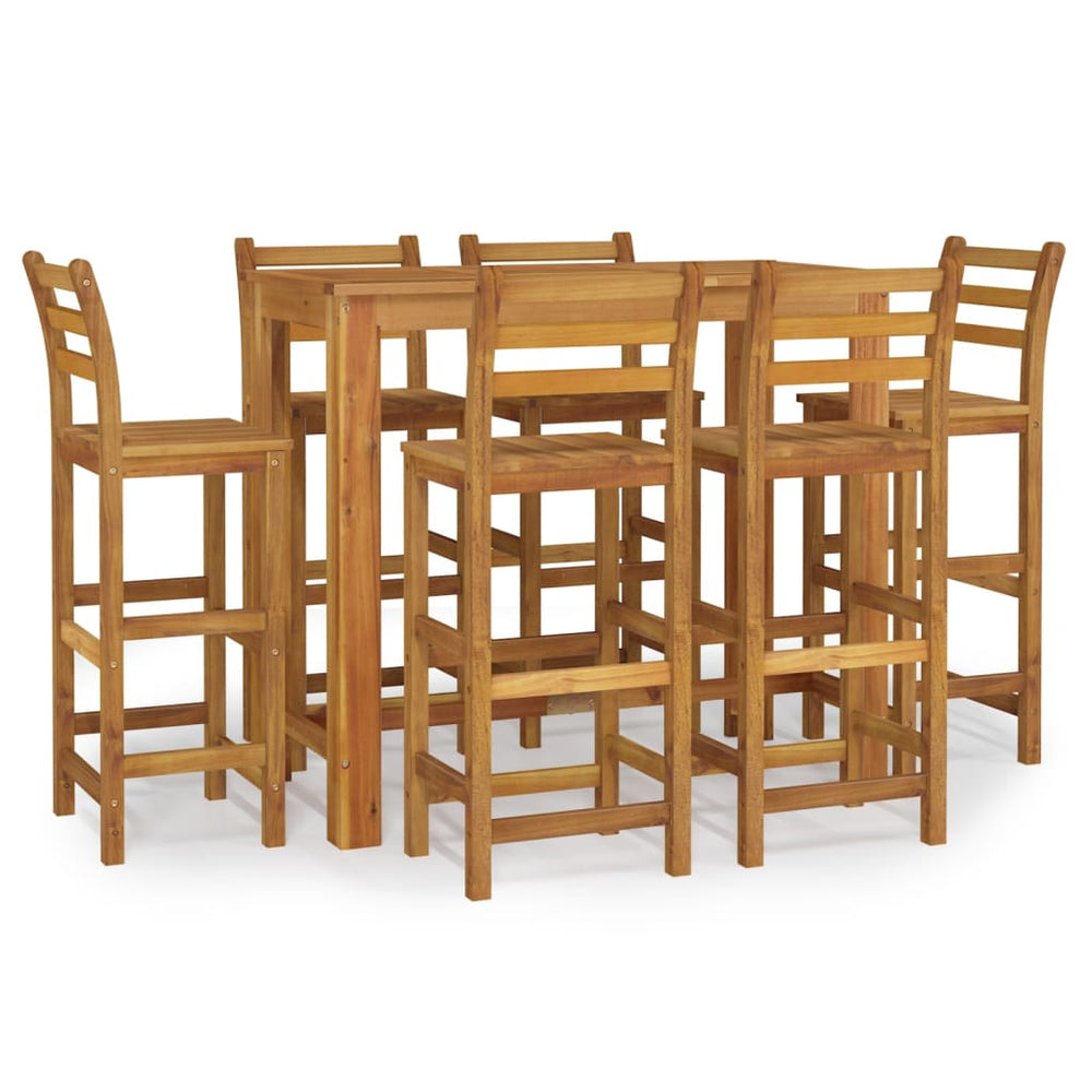 vidaXL 7-Piece Garden Bar Set Solid Acacia Wood