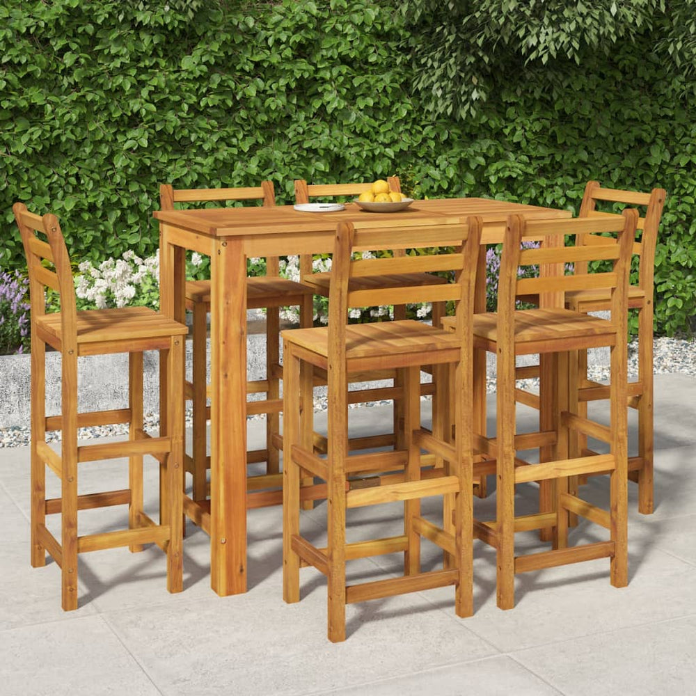 vidaXL 7-Piece Garden Bar Set Solid Acacia Wood