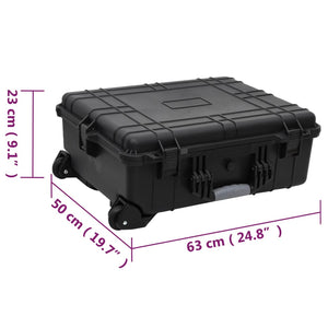 Flugkoffer mit Rollen Schwarz 63x50x23 cm