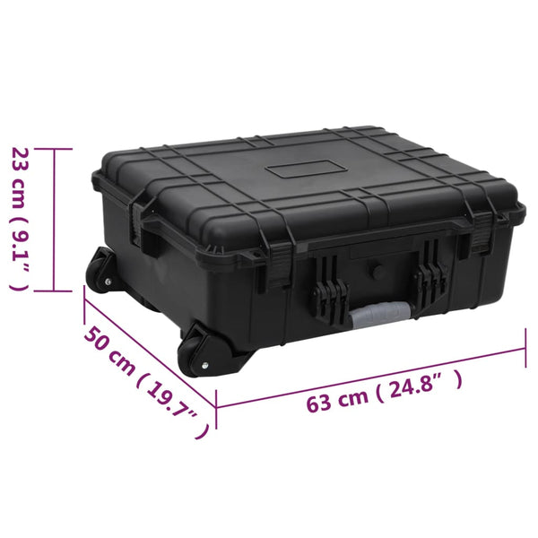 Flugkoffer mit Rollen Schwarz 63x50x23 cm