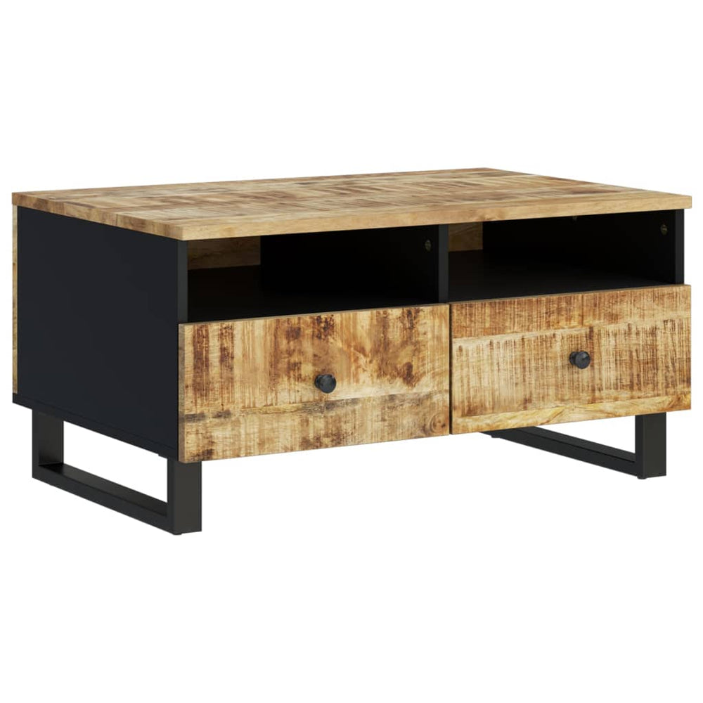vidaXL Table basse 80x54x40 cm bois de manguier massif et bois d'ingénierie