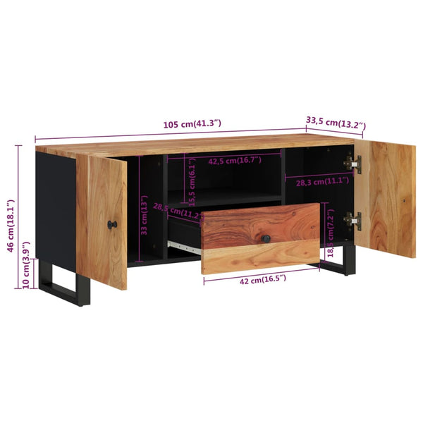 TV-Schrank Akazie Massivholz 105 cm