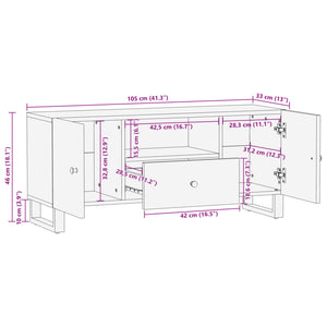 TV-Schrank Altholz Massiv 105 cm