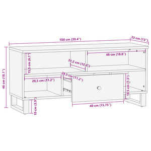 Meuble TV vidaXL 100x33x46 cm en bois de récupération massif et bois d'ingénierie