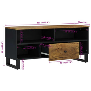 TV-Schrank Mango Massivholz 100cm