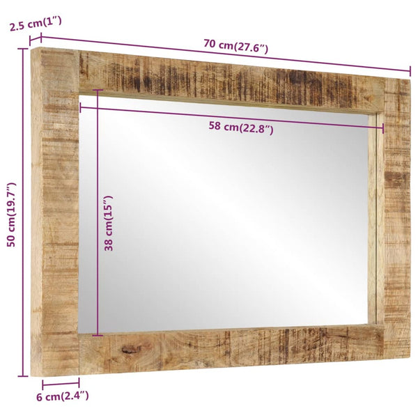 Spiegel 70x50 cm Mango Massivholz