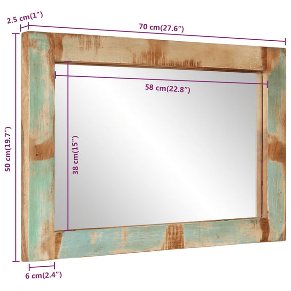 Spiegel 70x50 cm Altholz