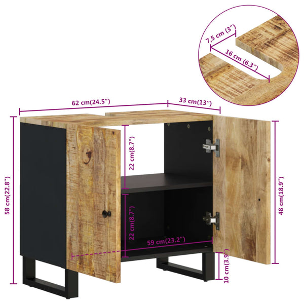 Waschbeckenunterschrank Mango Massivholz