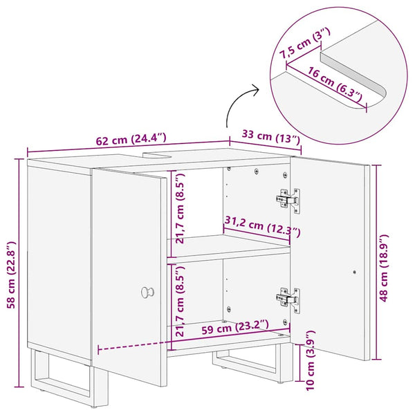 Waschbeckenunterschrank Altholz Badmöbel