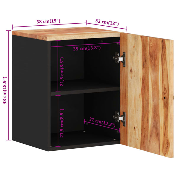 Akazie Bad-Wandschrank, 38x33x48 cm