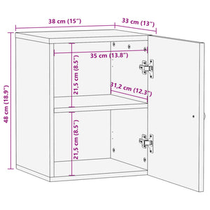 Bad-Wandschrank Altholz 38x33x48cm