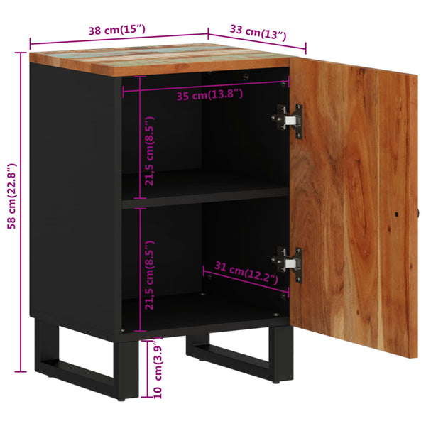 Badschrank Altholz Massiv 38x33x58 cm