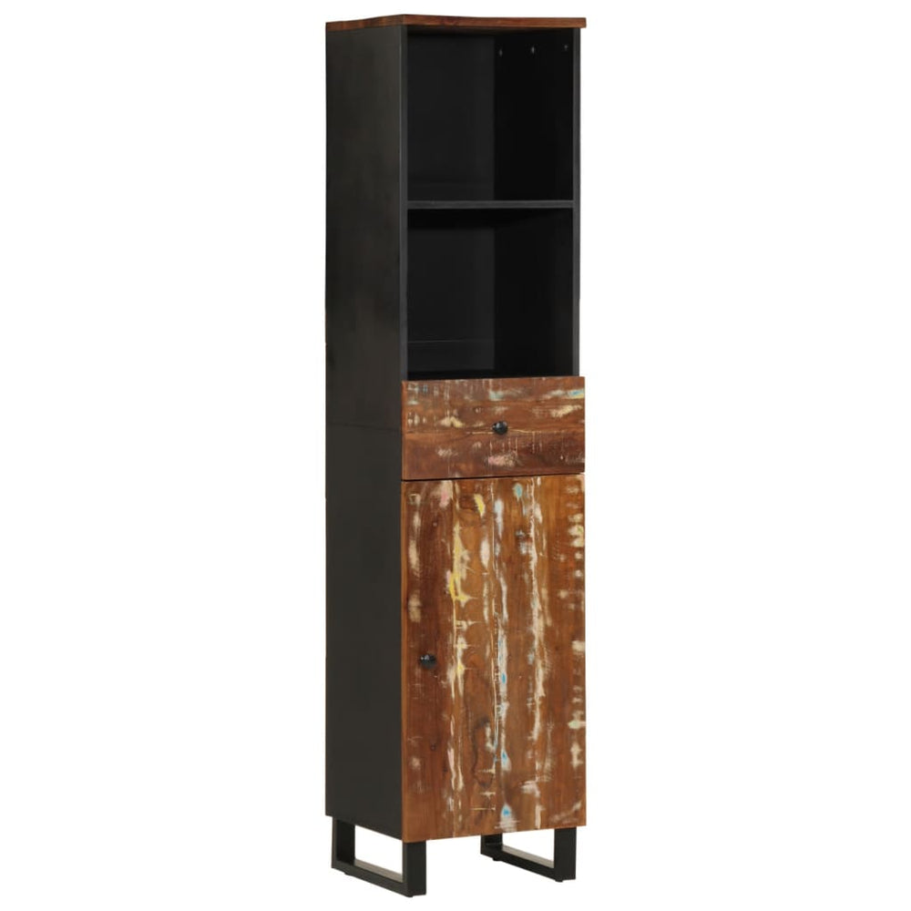 Badschrank Altholz Massivholz 38x33x160 cm
