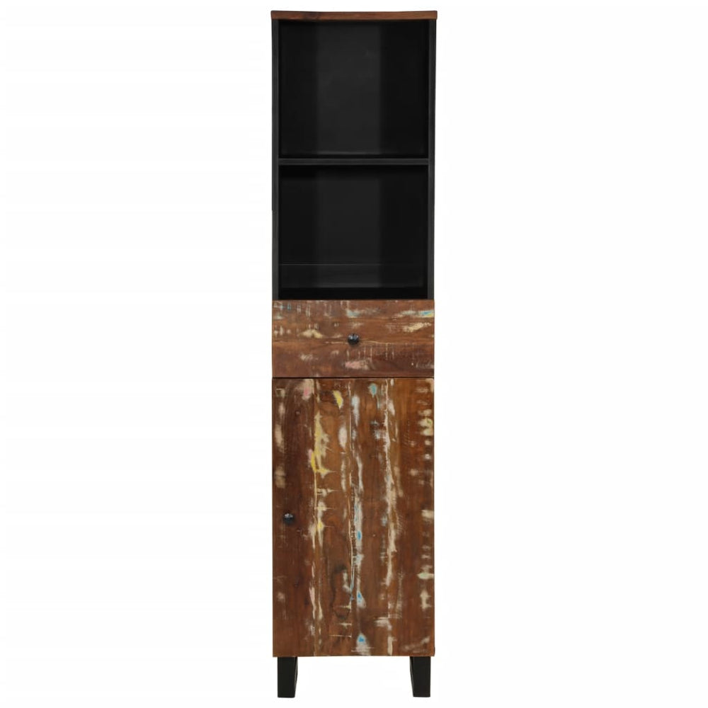 Badschrank Altholz Massivholz 38x33x160 cm